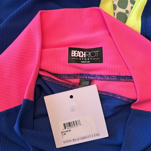NWT Beach Riot Color Block Neon Ribbed Leggings - Picture 10 of 13